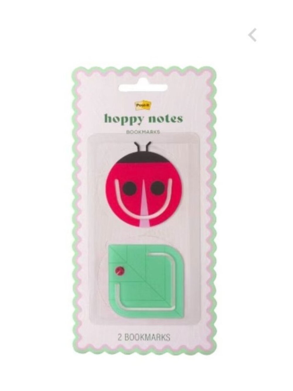 Post-it 2 Pack Hoppy Notes Ladybug And Green Leaf Bookmarks Reading